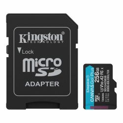 Kingston 256GB Canvas Go! Plus MicroSDXC - 200MB/s Waterproof A2 U3 Kingston 256GB Canvas Go! Plus MicroSDXC - 200MB/s Waterproof A2 U3